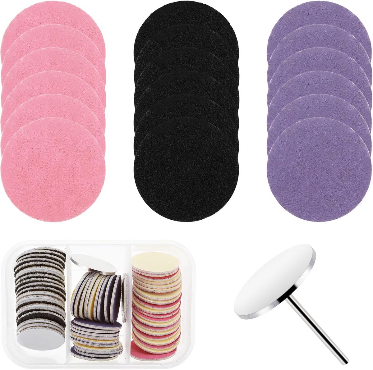 Schuurdiscset voor Manicure en Pedicure - Vervangbare Schuurdiscs met Grit 80, 150, 240