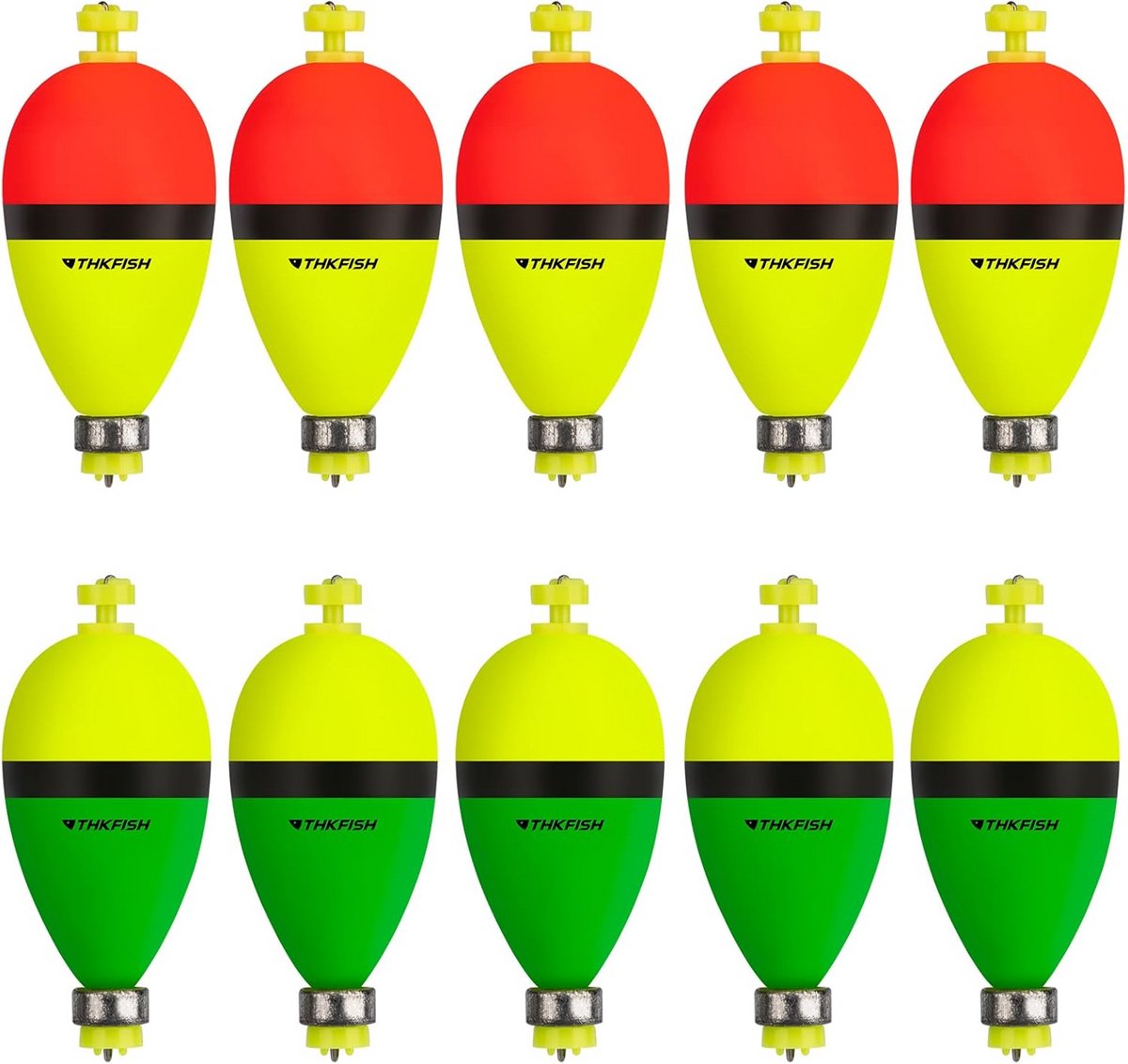 10x Schuim Visdobbers Set - Verpakking Ovale Slip Bobbers voor Forel, Baars en Witvis