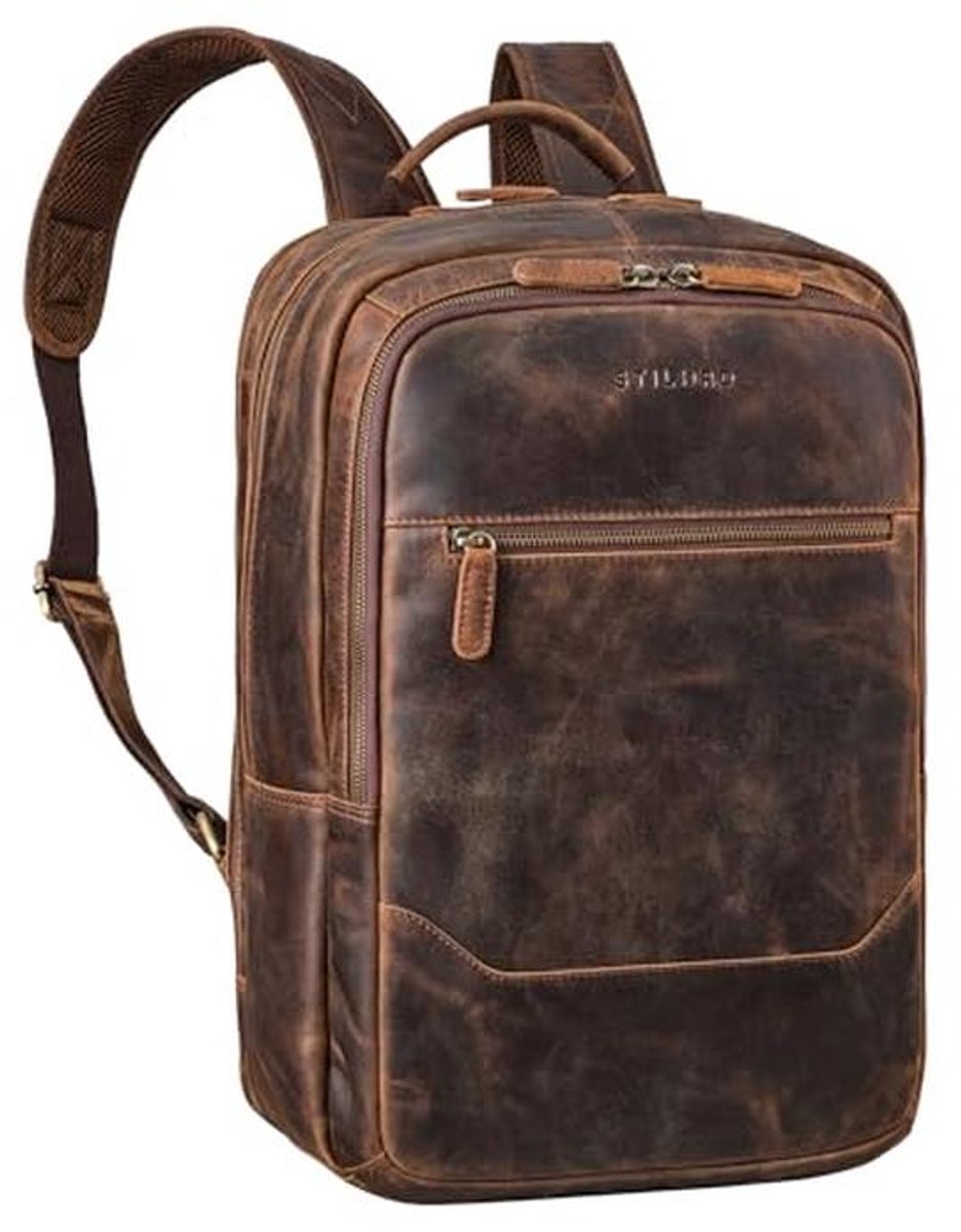 Leren Rugzak voor Laptops - Vintage Dagpack XL voor School en Kantoor