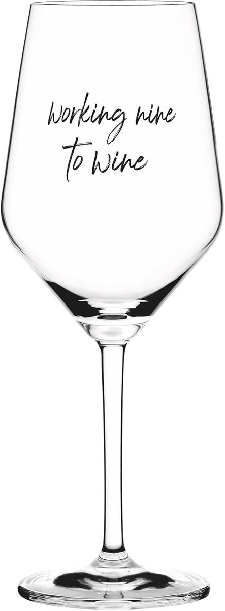 Modern wijnglas met trendy spreuk - ideaal cadeau voor wijnliefhebbers