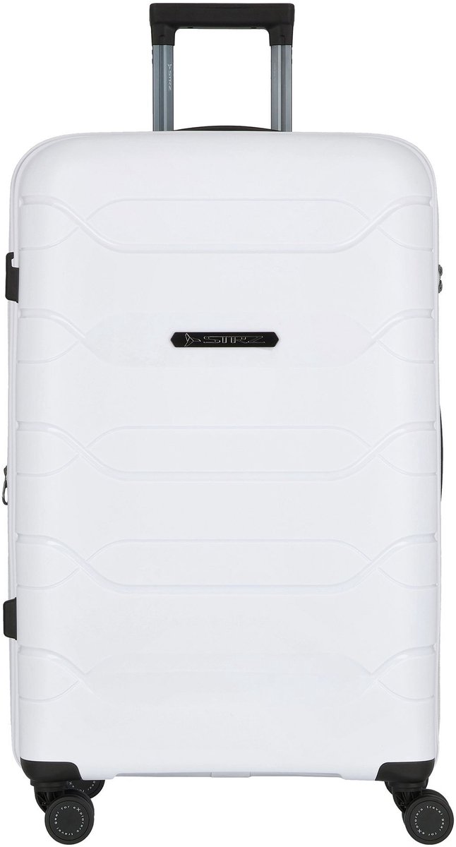 Polestream Strz by Asteroid 4 wielen Trolley L 74 cm met uitbreidingsplooi - Harde bagage - TSA slot - pearl white