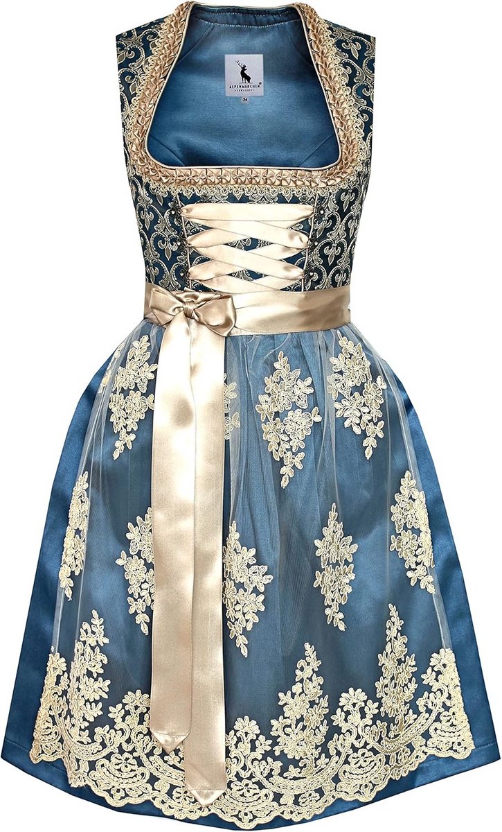 Elegante Midi-Dirndl met Kanten Schort - Maat 32-52