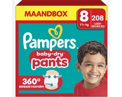 Pampers Baby-Dry Pants - Maat 8 - 208 Luierbroekjes - 17kg+
