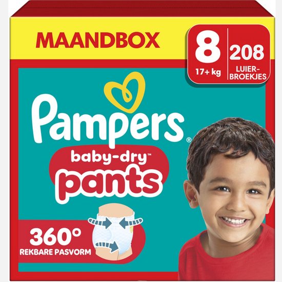 Pampers Baby-Dry Pants - Maat 8 - 208 Luierbroekjes - 17kg+