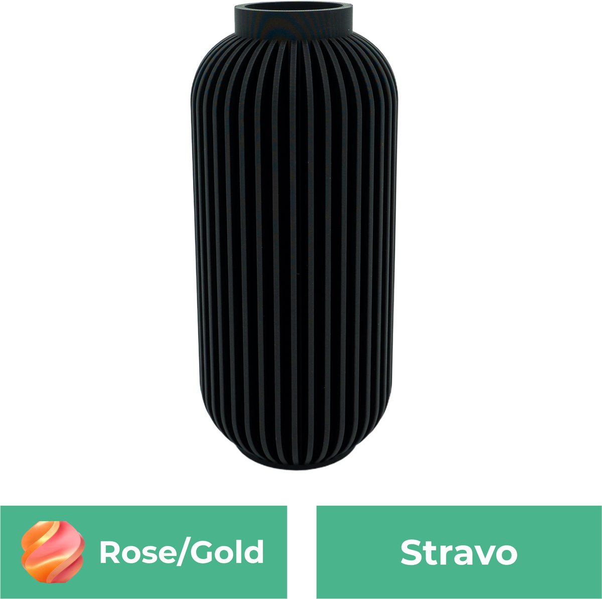 Lovora Stravo moderne vaas – Decoratieve vaas - Roze / Goud - 3d geprinte vaas – geschikt voor droogbloemen - 20CM