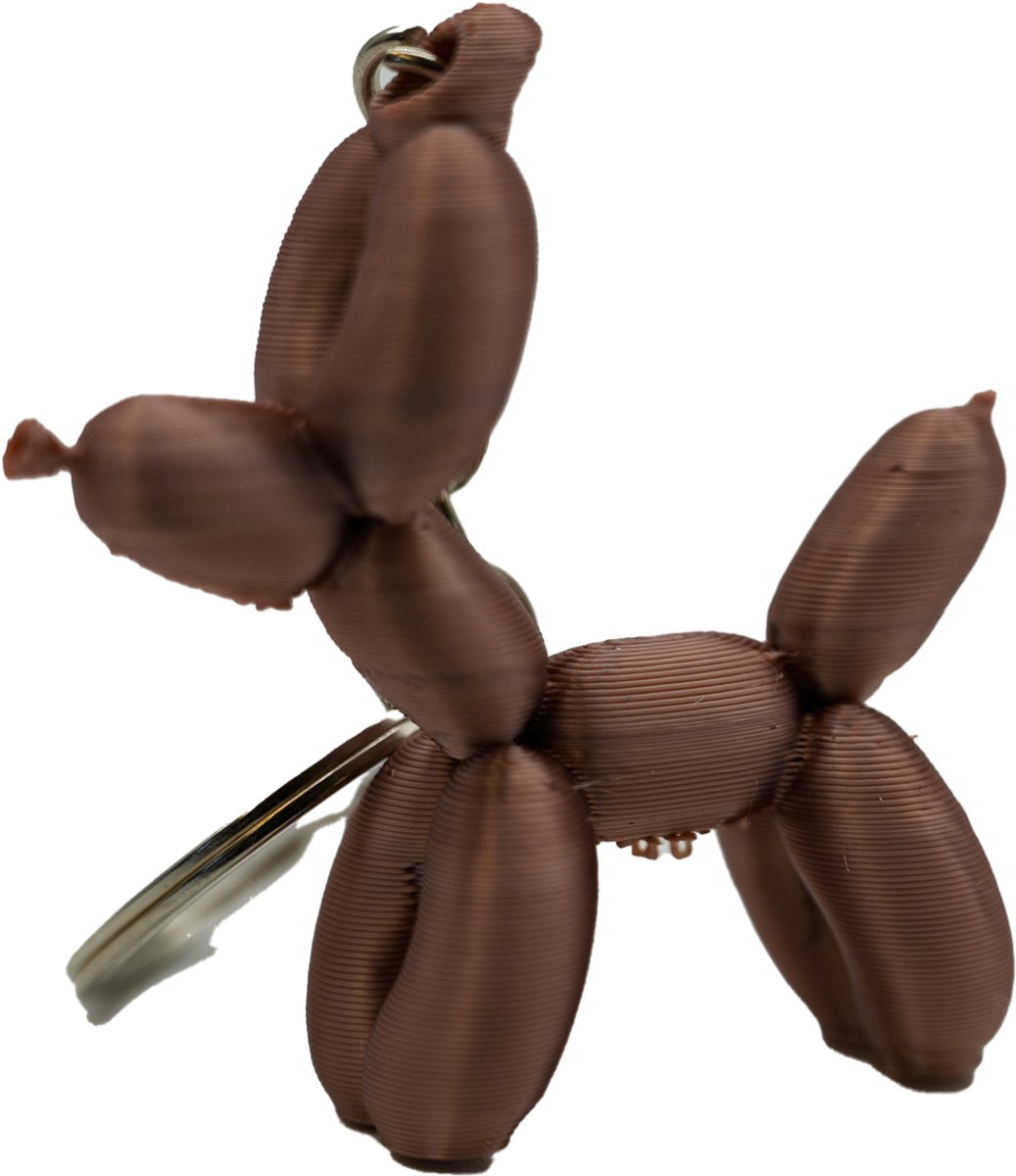 Ballon hond sleutelhanger - Rose Gold - 3d geprint - Cadeau dierenliefhebber – Sleutelhanger dier – 4cm