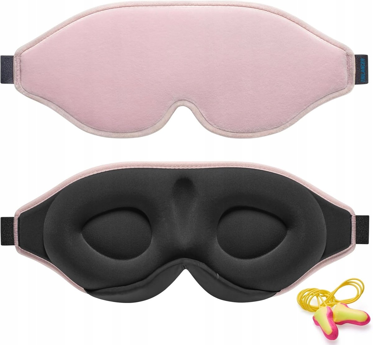 Merkloze Slaapmasker - 100% Verduisterend & Zacht - Poederroze