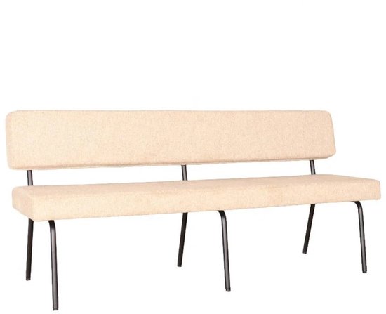 Foto: Eetkamerbank 180cm wendy beige stof eetbank