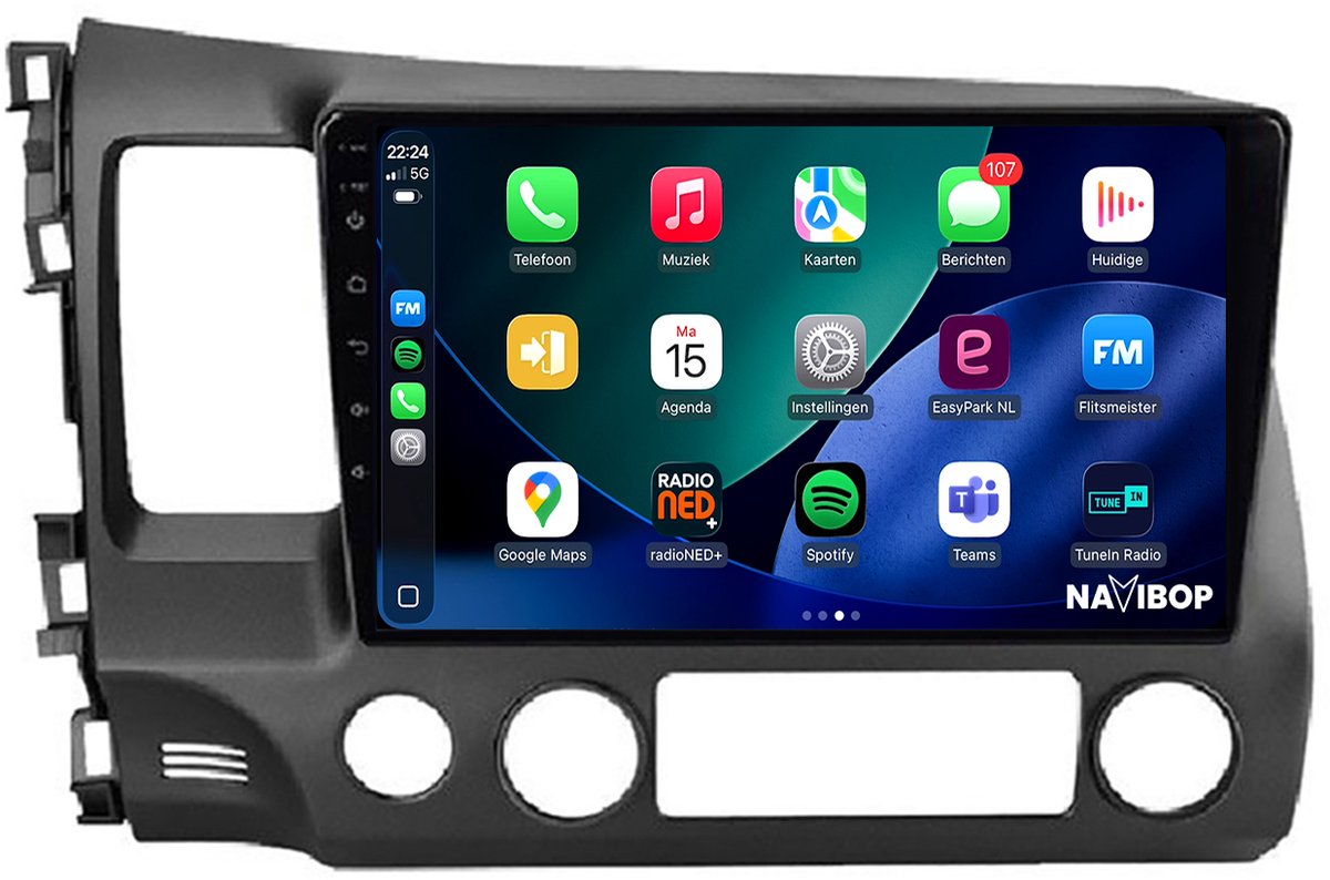 Geschikt voor Honda Civic (2005 t/m 2012) | 4+64GB 8-CORE | 10 inch Android 15.0 CarPlay autoradio | Draadloos CarPlay & Android Auto | Externe microfoon & Achteruitrijcamera (AHD) | Bluetooth & WiFi | NAVIBOP NB-4019 | Bouwjaar 2005 t/m 2012