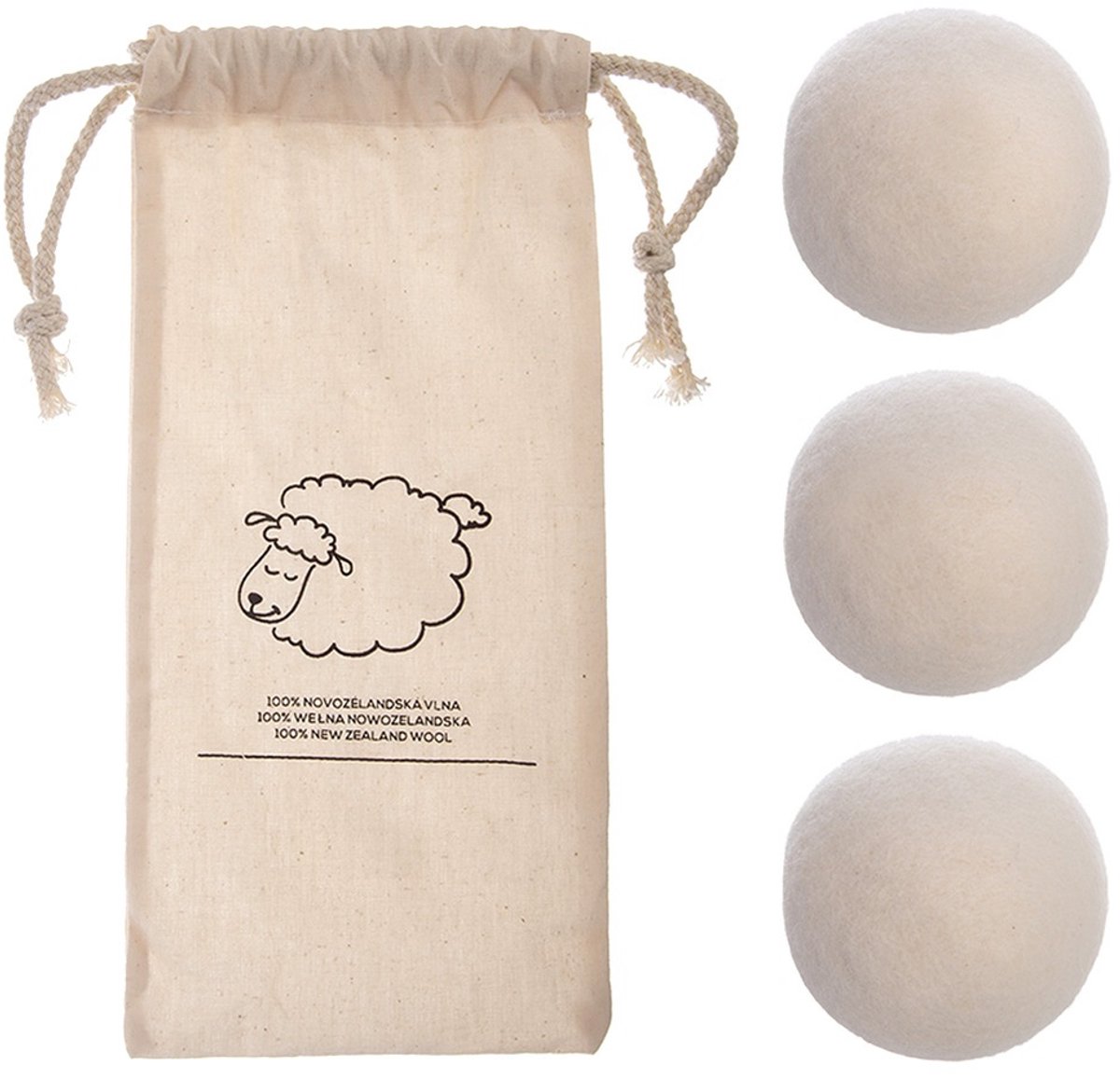 Orion Eco - Drogerballen voor wasdroger - Wol - Sneldrogend - Herbruikbaar