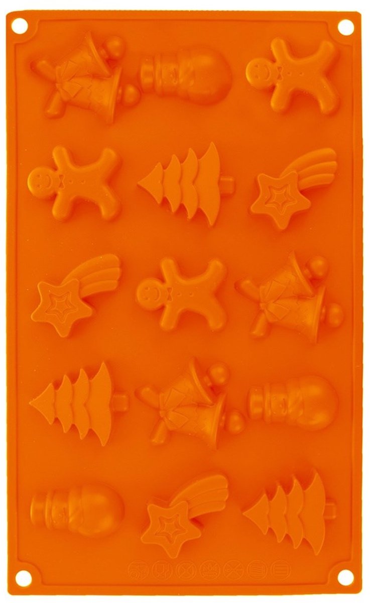 Orion Sillinie - Silicoon Bakvorm - Kerstmotief - 29x17x1.5 cm - Bruin