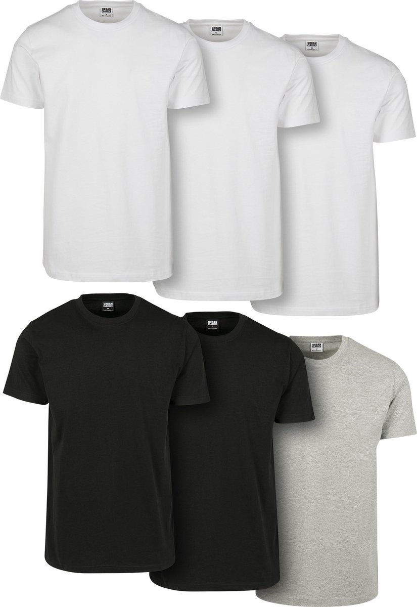Urban Classics Basic 6Pack Heren Tshirt L Multicolours Multicolor