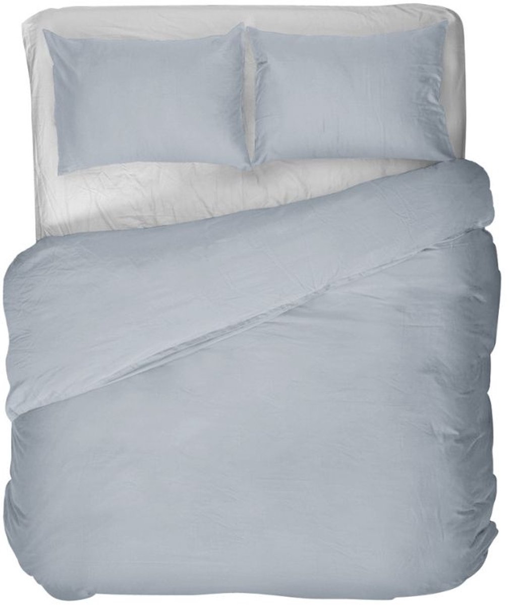 Kayori Senju Dekbedovertrek Katoensatijn - 200x200-220 + 2 slopen - Tweepersoons - 300TC Premium Hotelkwaliteit - Blauw