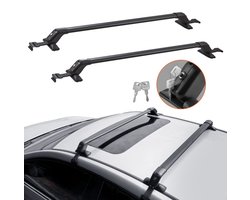 Dakdragers Auto - Dwarsdragers Set - Set Van 2 - Draagvermogen 70,3 kg - Voor Auto's Met Regengoten - Afstand Tussen Regengoten 105-109 cm - Afstand Goot Tot Raam 6 cm