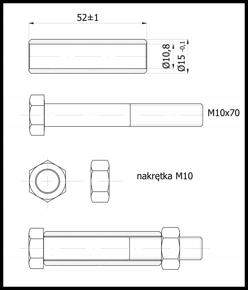 Aluminium-Polyurethaan Wiel 125mm, 300kg Draagvermogen, A21P