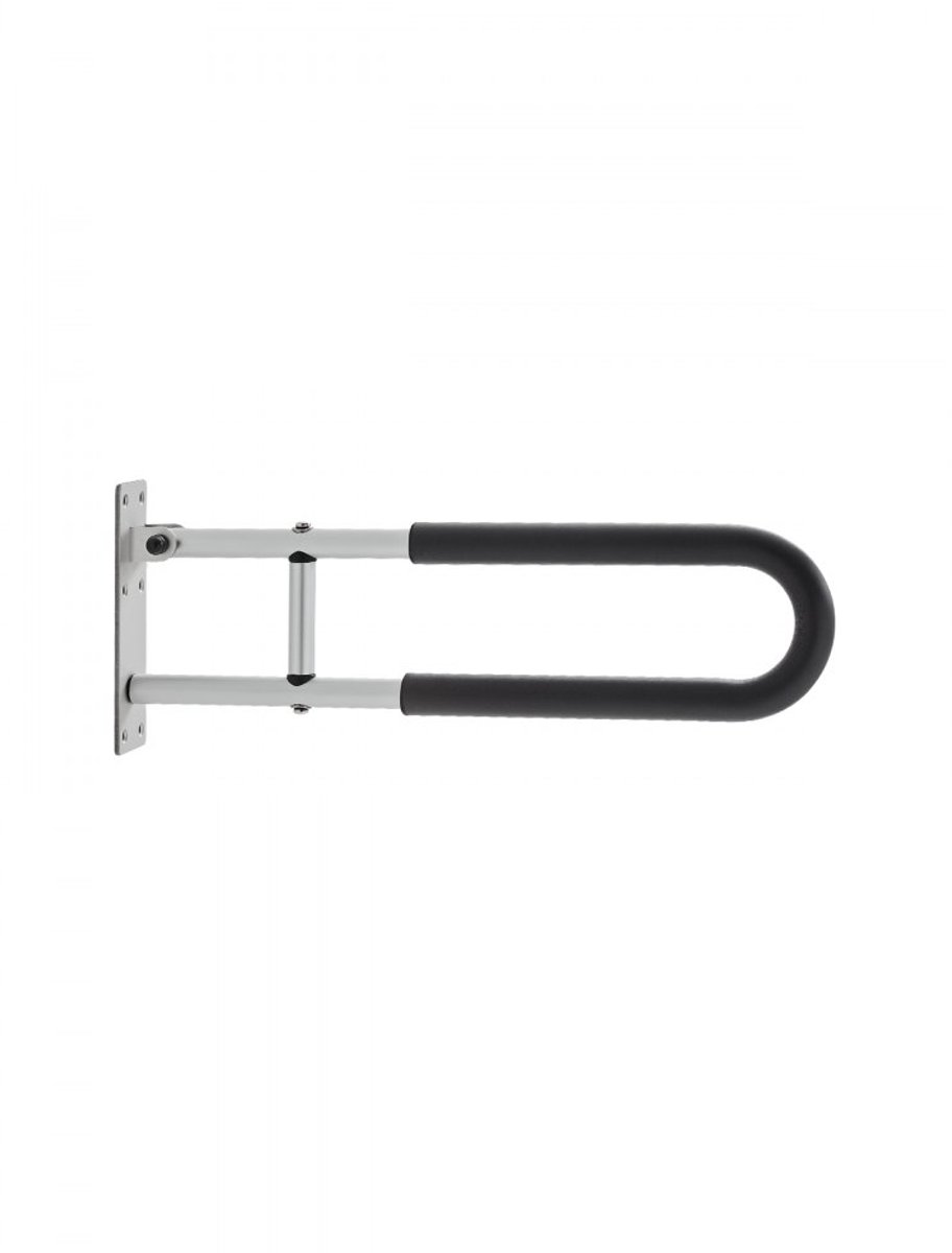 Toiletbeugel - U-vormige opklapbeugel - Muurmontage - Antislip greep - Draagvermogen 136 kg - 60,5 x 7,5 x 23 cm - Voor ouderen en mindervaliden