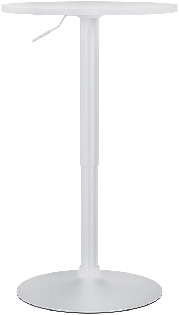 CLP Statafel Xanten - rond - in hoogte verstelbaar - draaibare bartafel met stevige gasveer - gepoedercoat metalen frame antislip - wit/wit