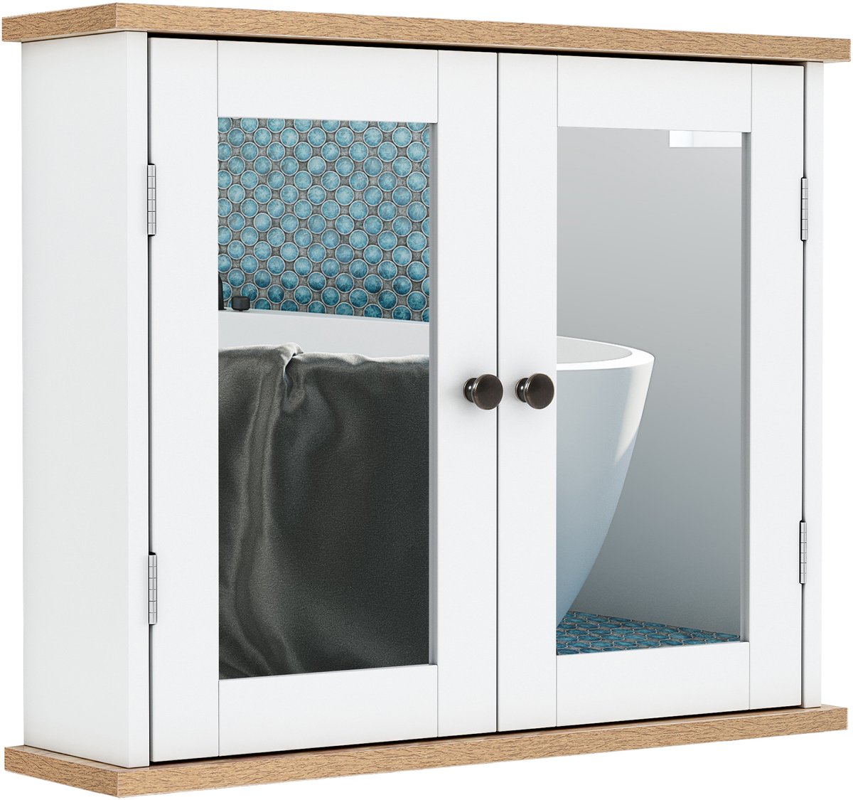 kleankin-spiegelkast-MDF-56x14x46cm-wit