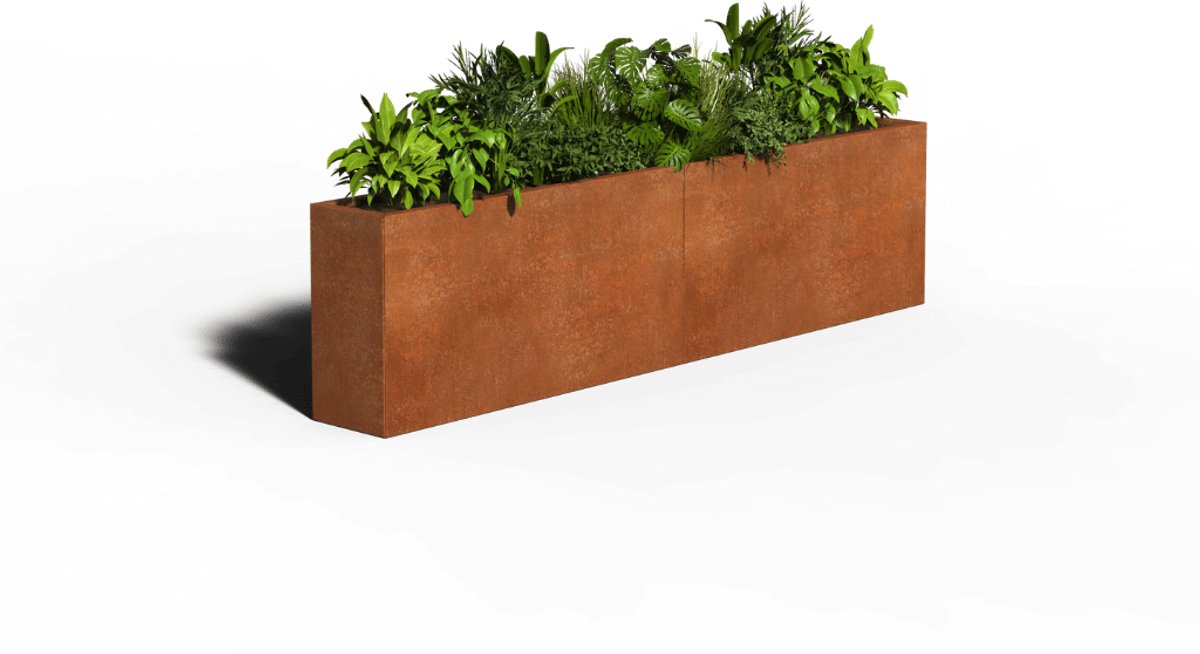 Cortenstaal Plantenbak Rechthoek | 240 x 30 x 80 | Zonder bodem