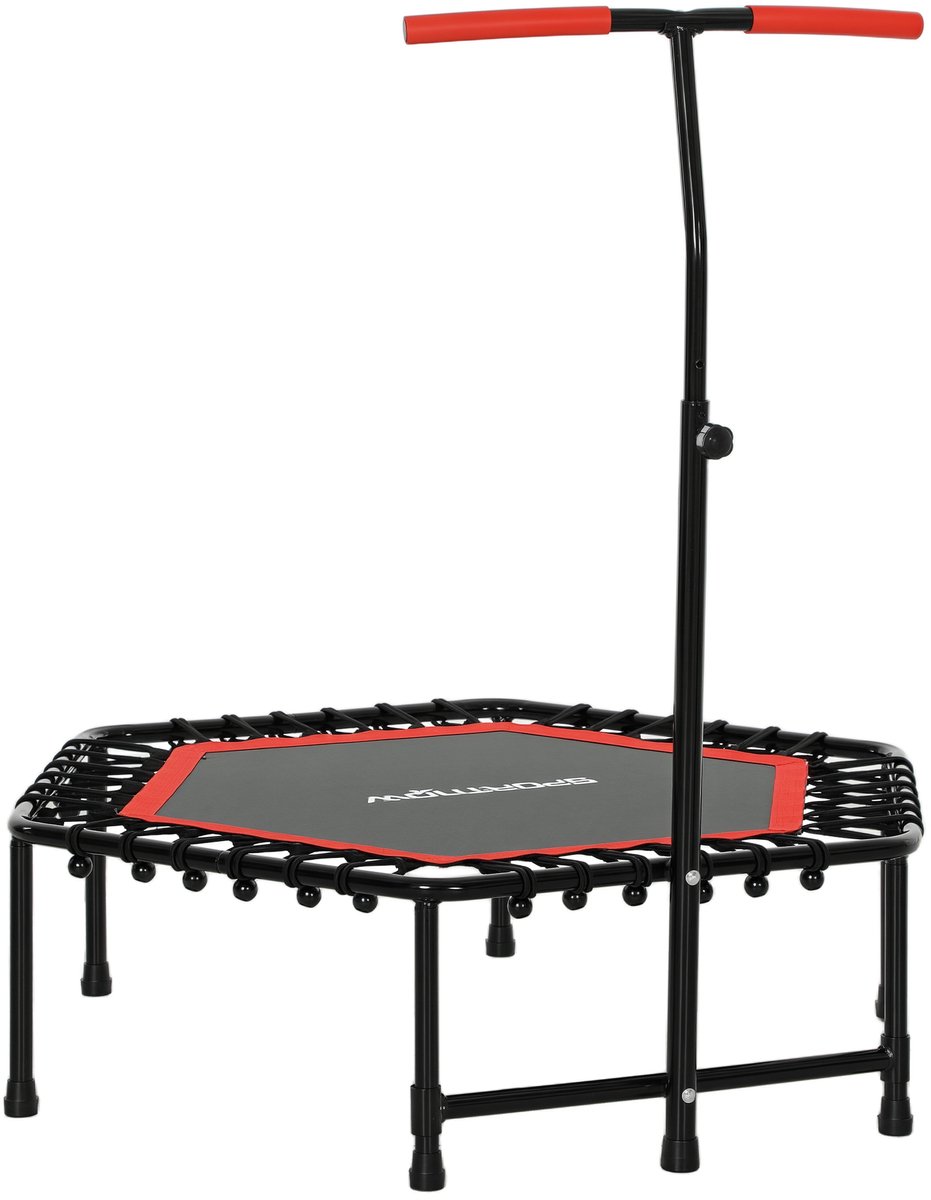 SPORTNOW Fitness Trampoline - Staal - 114x114x132cm - Rood