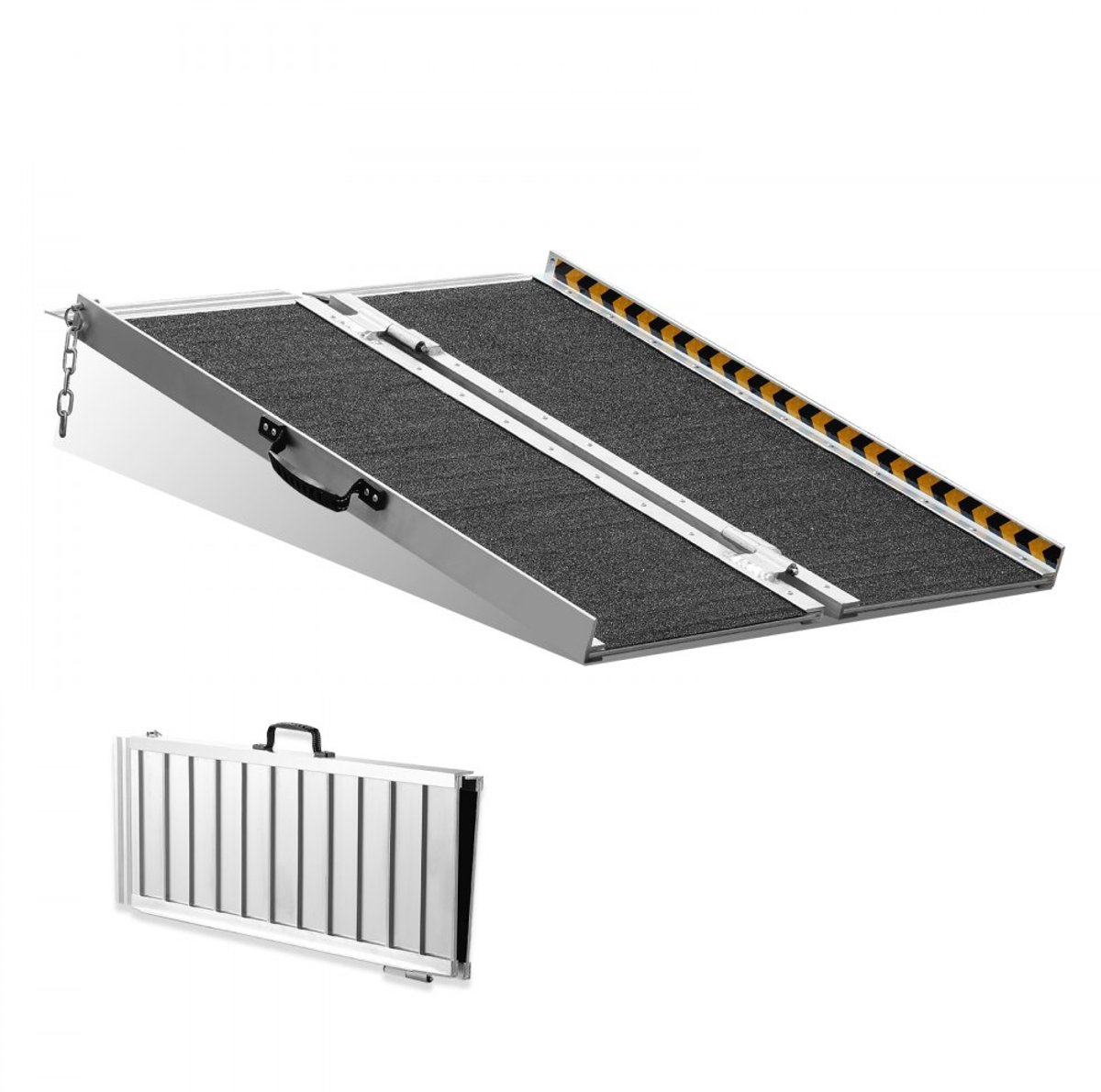 Rolstoelhelling - Opvouwbare drempel-/scootmobielhelling - Aluminium - Draagvermogen 358 kg - Afmeting 36,44 cm - Voor trappen, deuren en stoepranden