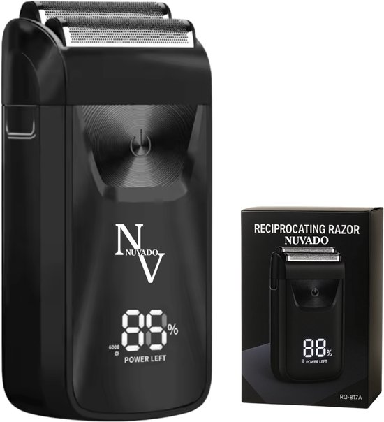 Nuvado Foil Shaver Dubbel - LED - Zwart - Blade Elektrisch - Nuvado - €34,95