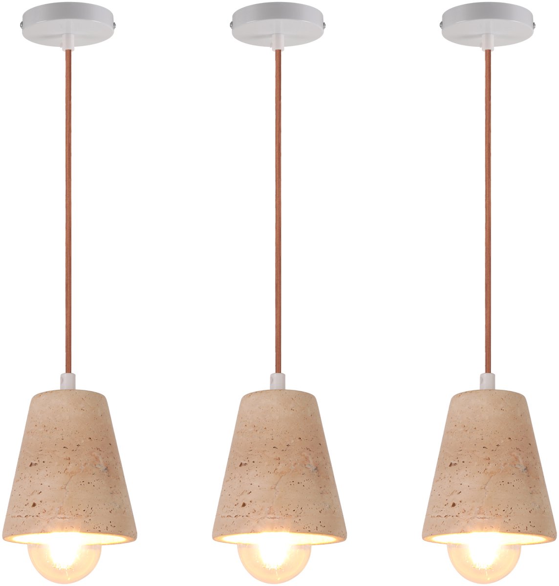Set van 3 Hanglamp Moderne Steen E27 Kroonluchter Woonkamer Plafondlamp voor Slaapkamer Ke