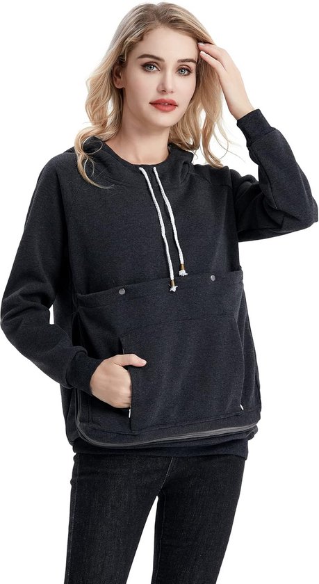 Huisdier Sling Hoodie Lange Mouw Fleece Kangoeroezak Sweatshirt Huisdier Sling Hoodie Lange Mouw Fleece Kangoeroezak Sweatshirt