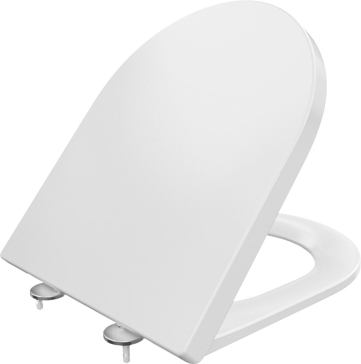 CECIPA Max Toiletbril - WC-brill - D-vorm - antibacterieel wit Duroplast - Softclose - Easy Clean functie - RVS Bevestiging - Wit