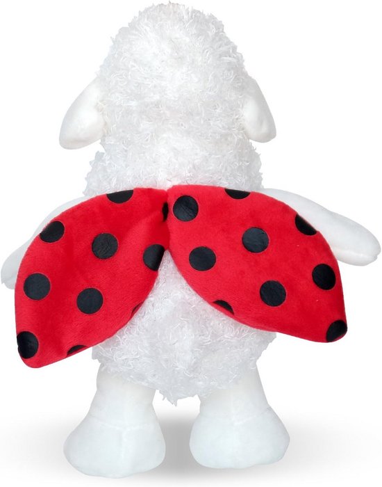 Pluchen knuffelschaap met rood gelukshalsdoek, 30 cm — afbeelding 5