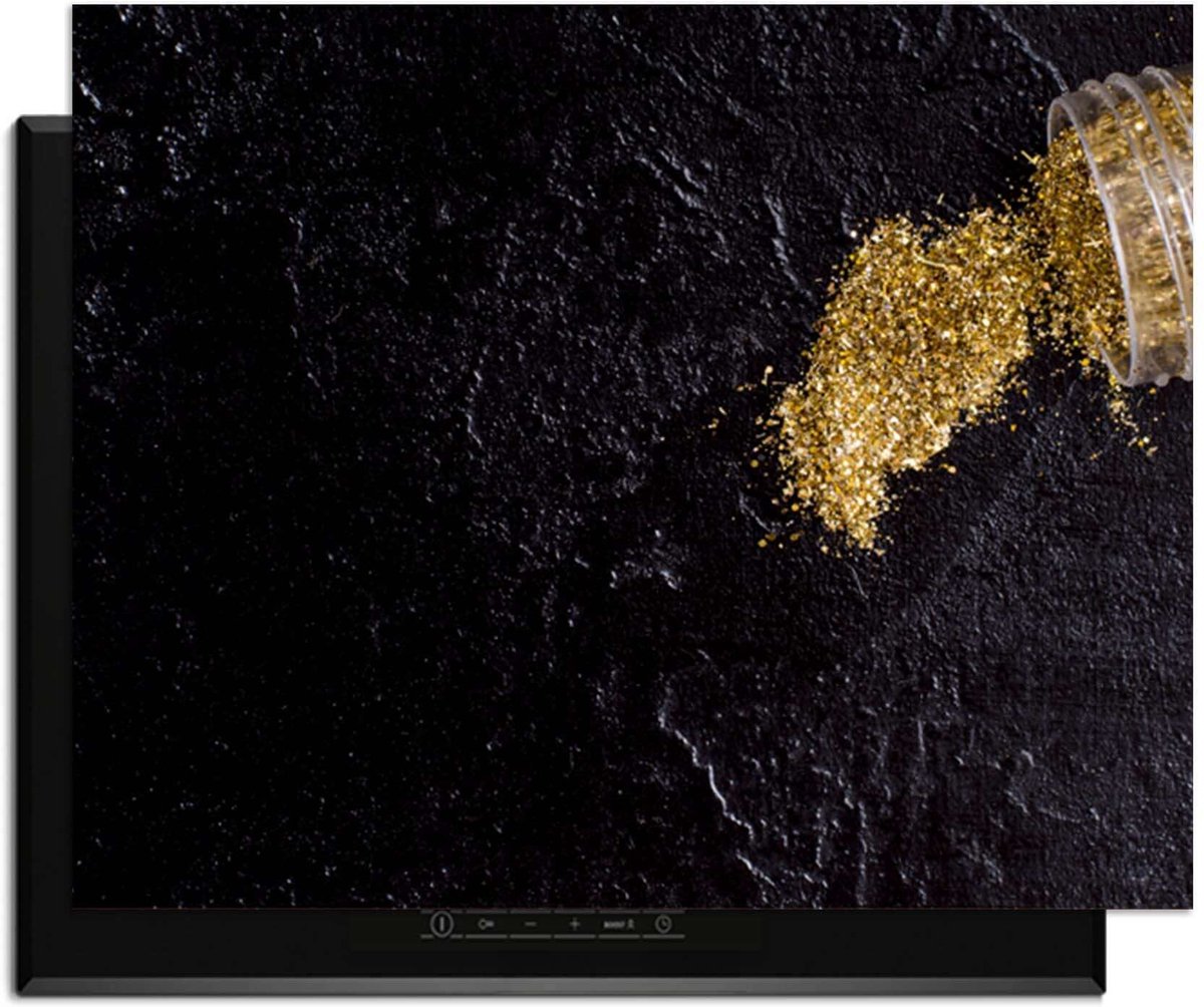 KitchenArt - Spilled Gold - Inductie Beschermer - 77x51 cm - Kookplaat Beschermer - Luxe Afdekplaat Inductieplaat - Anti-slip & Oprolbaar - Beschermmat Inductiekookplaat