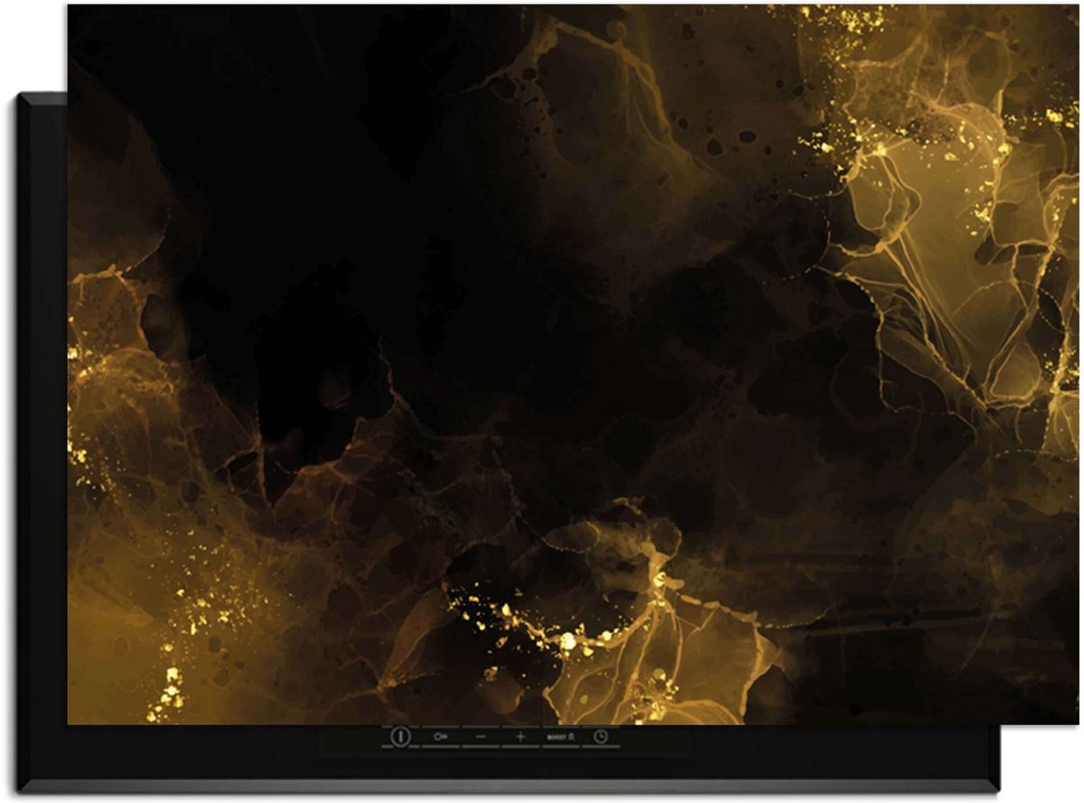 KitchenArt - Golden Smoke – Inductie Beschermer - 83x51.5 cm - Kookplaat Beschermer - Luxe Afdekplaat Inductieplaat - Anti-slip & Oprolbaar - Beschermmat Inductiekookplaat