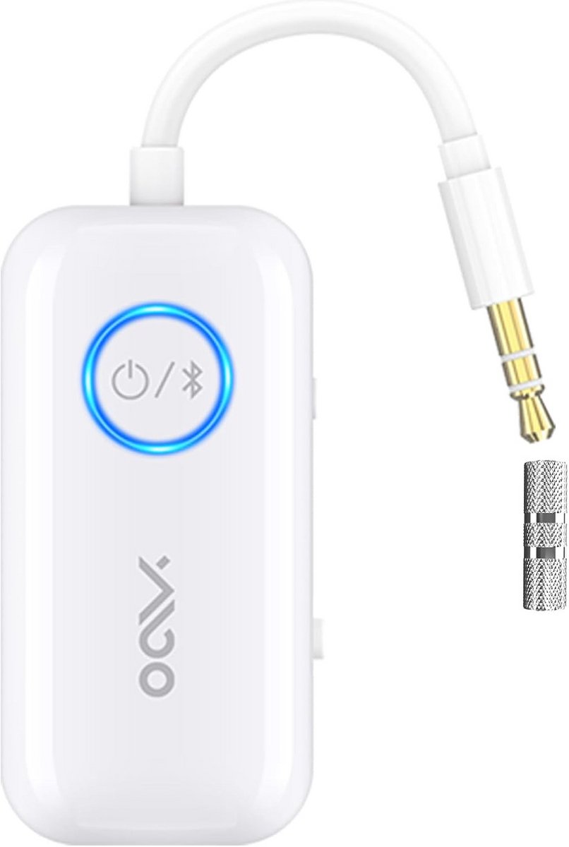 Bluetooth 5.3 Audio Zender Ontvanger met 3.5mm Jack voor TV en Vliegtuigkoptelefoons