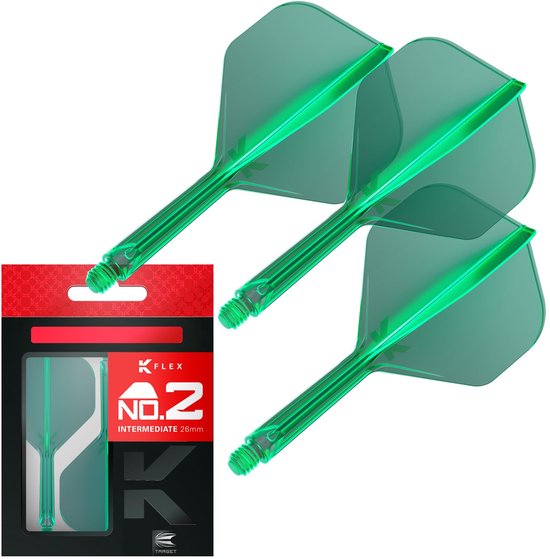 Target K-Flex Green NO2- Dart Flights - Intermediate van Target — afbeelding 2