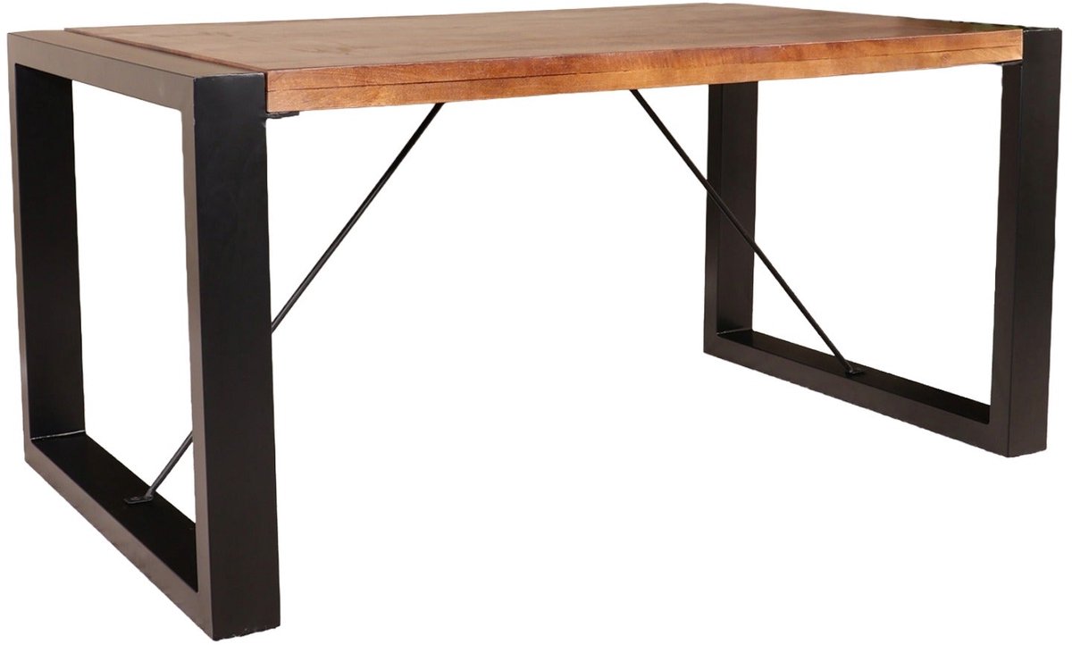 Lizzely Garden & Living Eettafel rechthoekig mangohout Jonas 160cm duurzaam mango tafel eetkamertafel hout Bruin