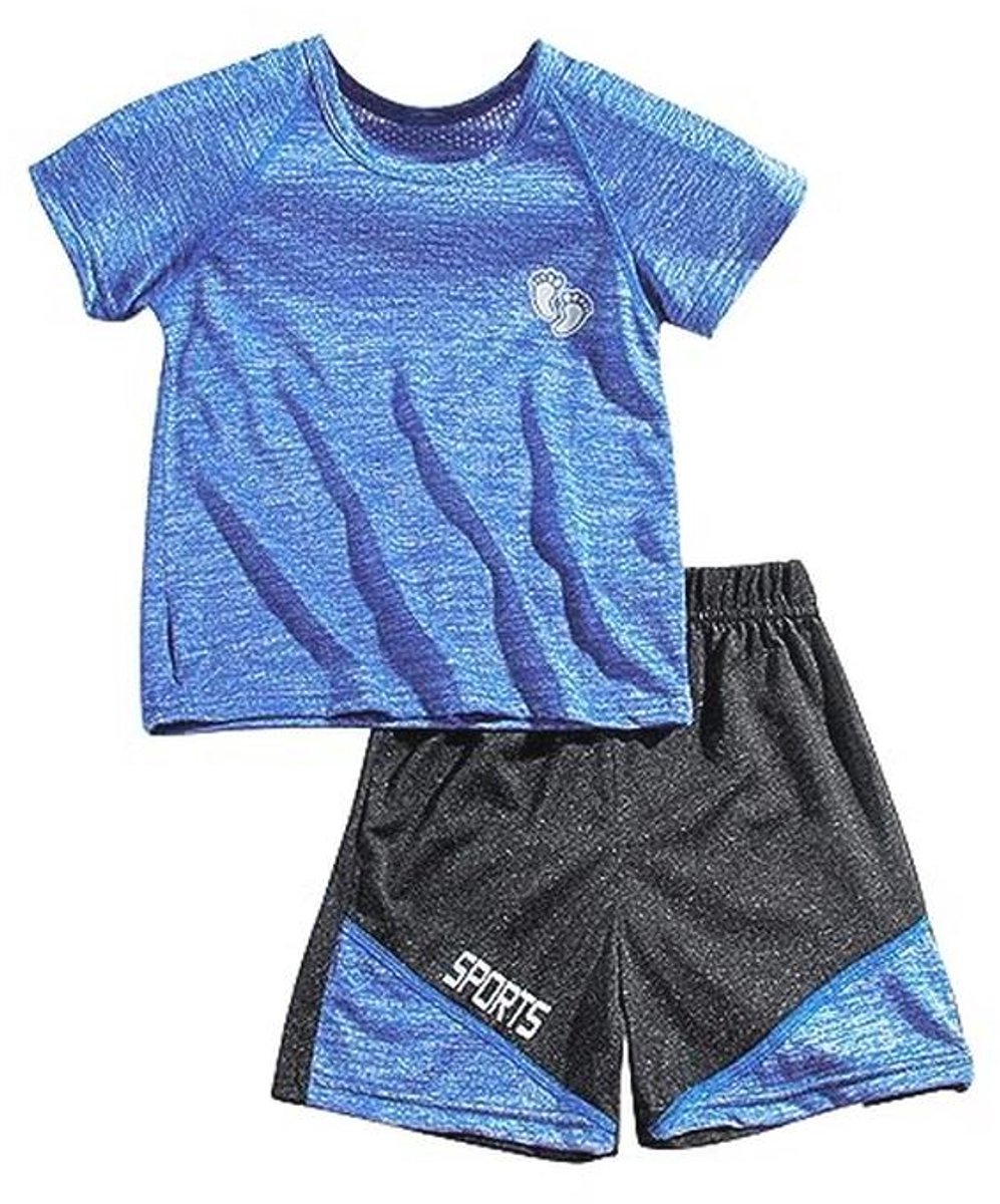 Sportpak voor jongens en meisjes, set van 2, ademende T-shirts met korte shorts, ideaal voor trainingen en sporten
