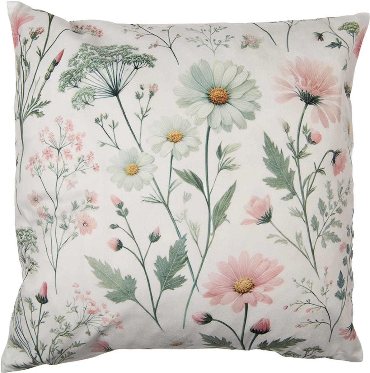 Clayre & Eef Kussenhoes 45x45 cm Beige Polyester