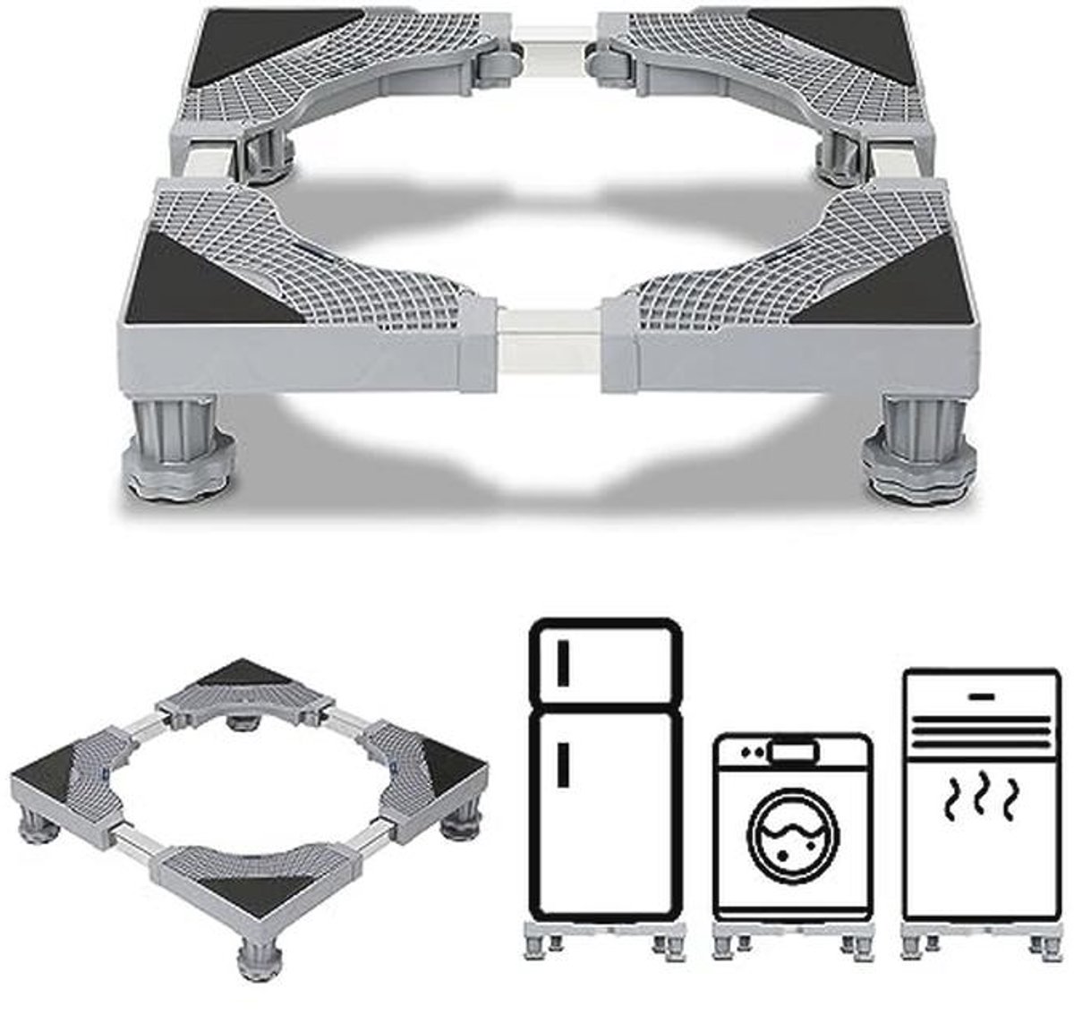 Verstelbaar Onderstel voor Wasmachine en Droger – 41-65 cm – Stabiliteit en Comfort