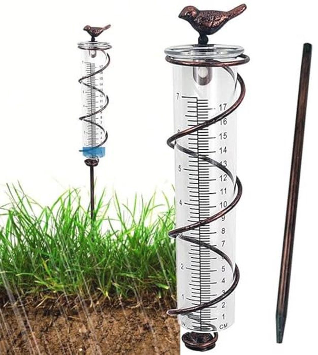 Frostbestendige Regenmeter 17 cm voor Tuin en Landschap - Natuurlijke Decoratie en Practisch Tuingereedschap