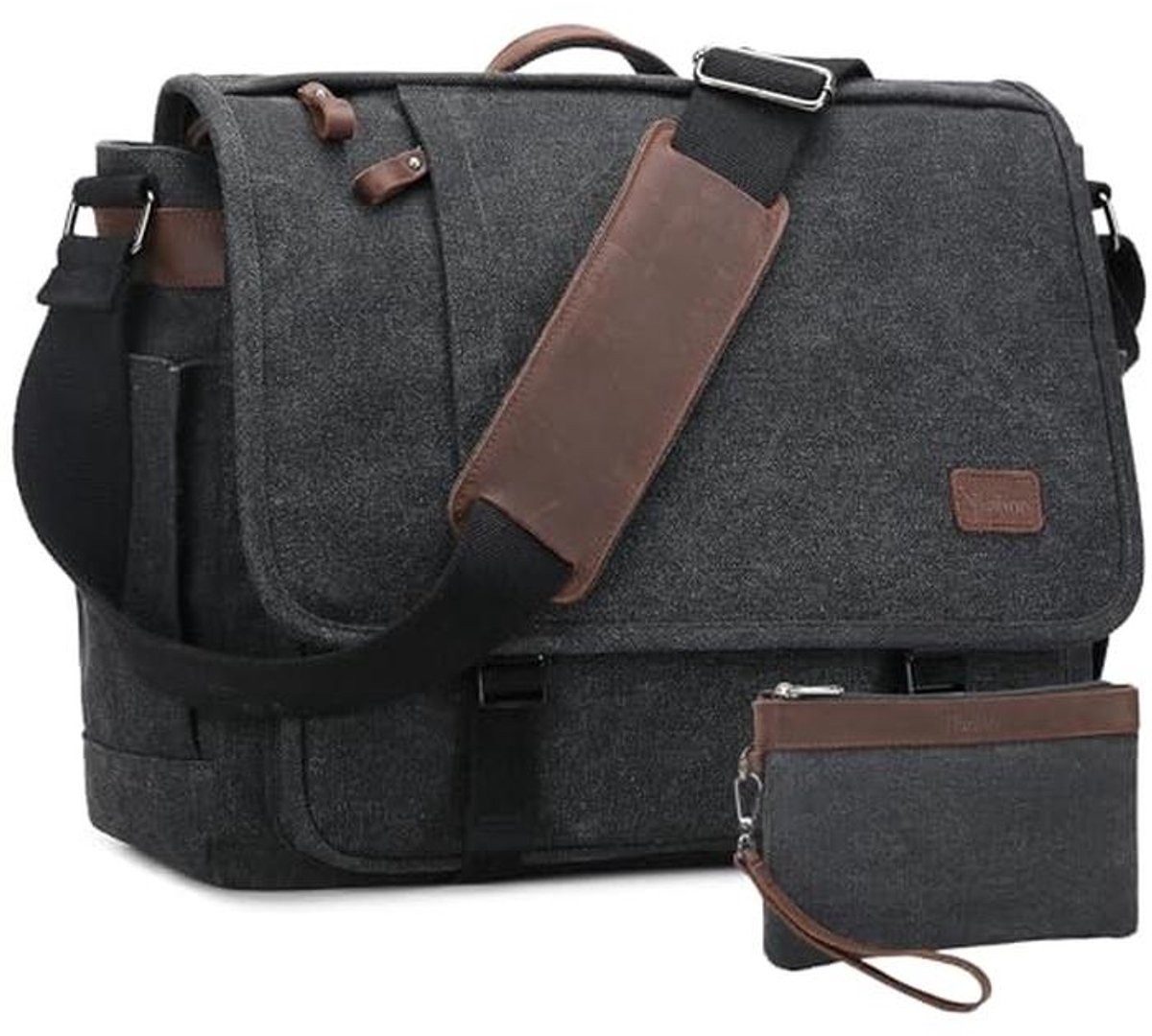 Schoudertas voor heren - Waterafstotende Laptoptas en Boekentas voor Werk en Studie