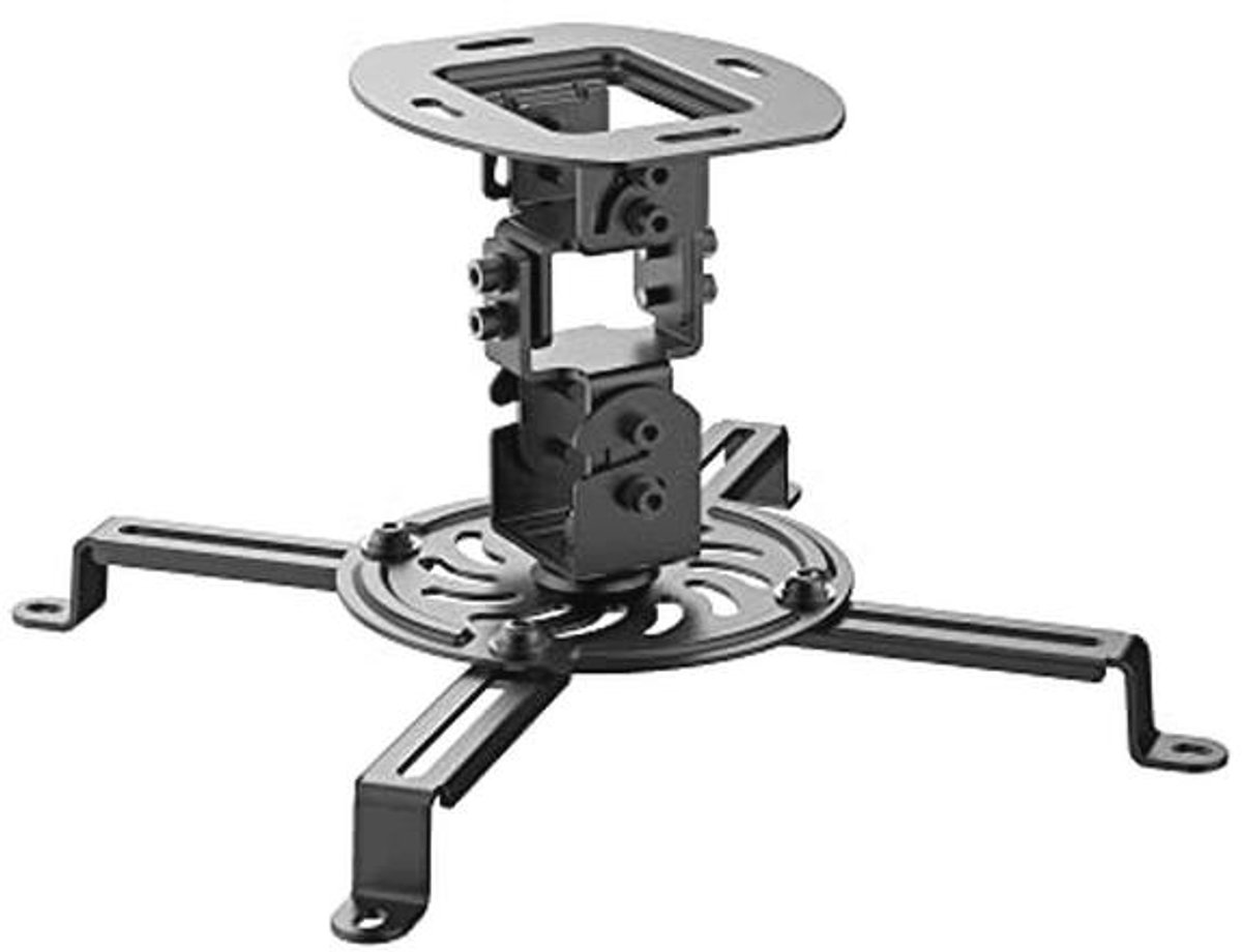Kantelbare en draaibare plafondbeugel voor projector - universele montage, max. draagvermogen 13,5 kg, afstand plafond 15 cm, zwart