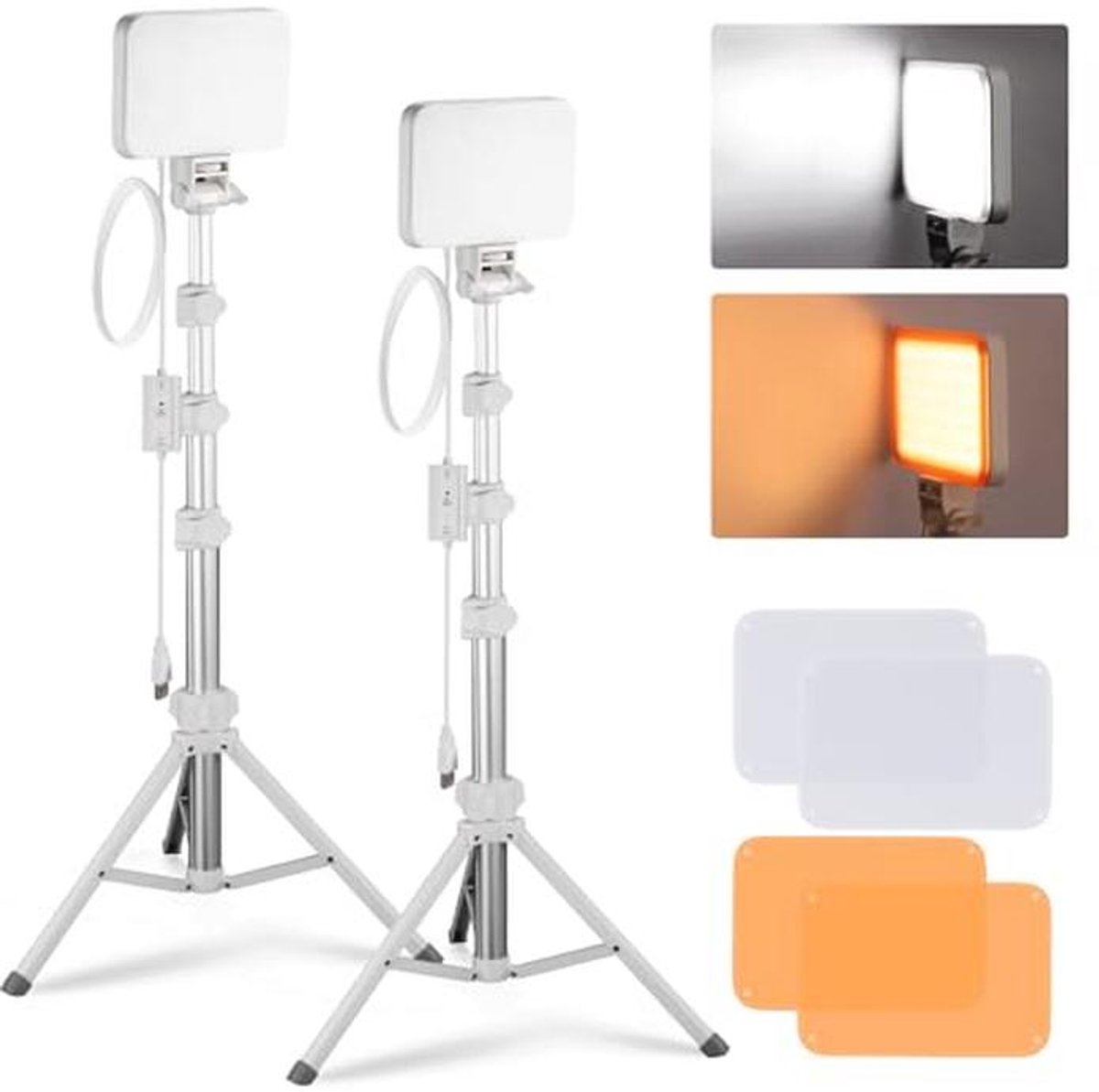 LED Video Lamp Set voor Fotografie en Live Streaming - Dimmable en Draagbaar met Statief