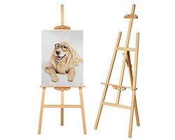 Houten schildersezel voor kinderen - In hoogte verstelbare, inklapbare driepoot voor kunst en buitenreclame