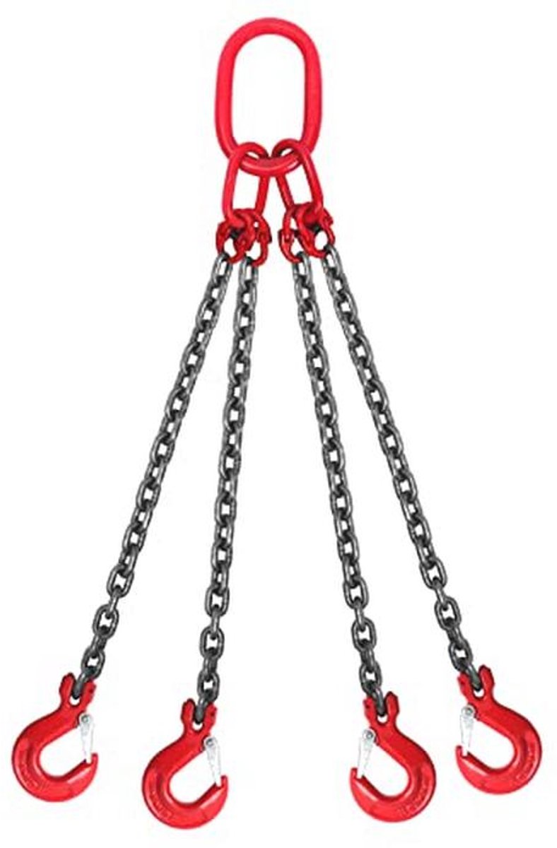 Zware Kettinghanger G80, 6,4 T Draagvermogen, 4 Strengen, 8 mm x 1,45 m