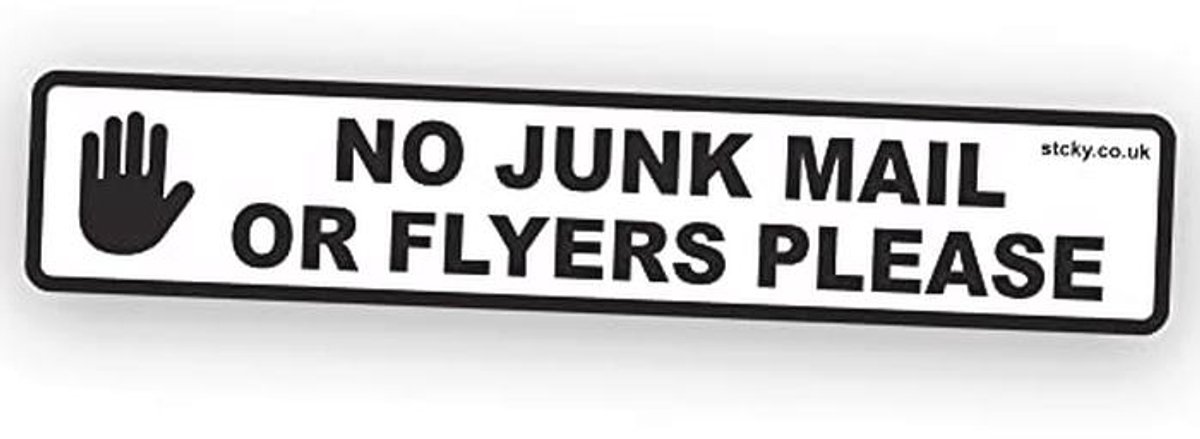 Geen Ongenode Post Sticker - Zelfklevende Vinyl Sticker voor Brievenbus