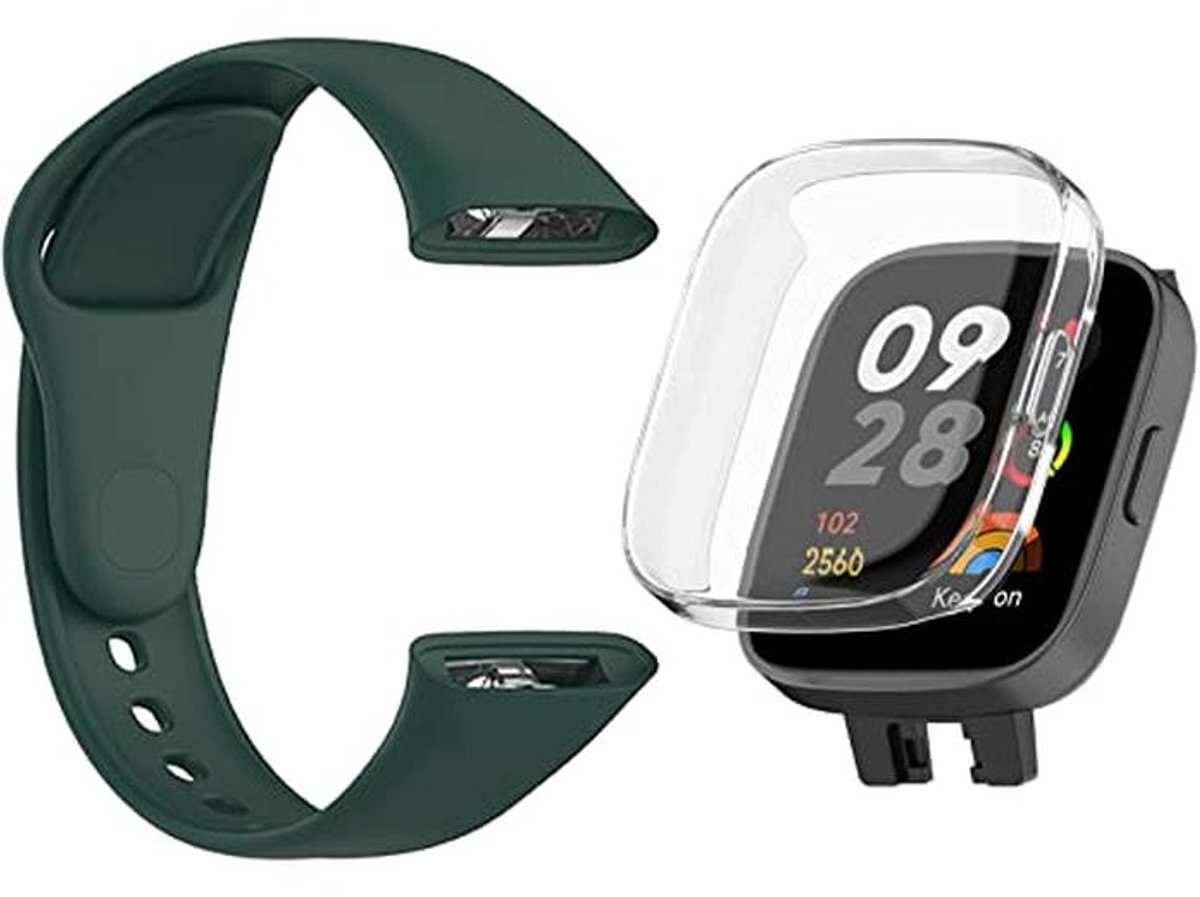 2-in-1 Beschermhoes en Siliconen Armband voor Smartwatch - Groen