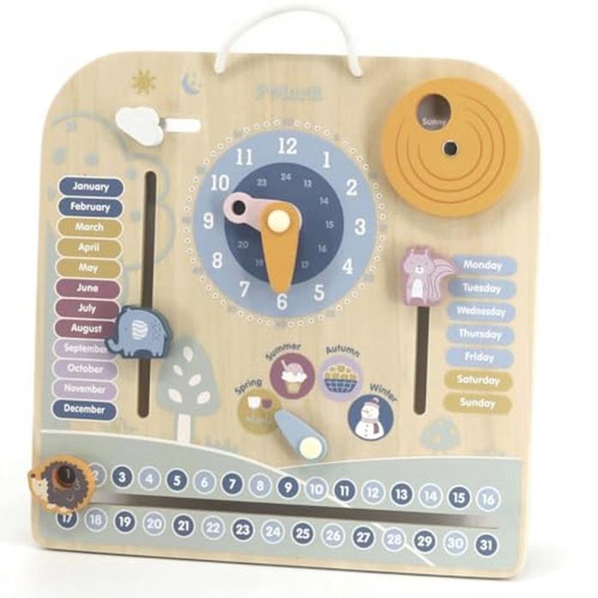 Houten Kalender en Klok Speelgoed voor Kinderen - Veelkleurig Leermiddel