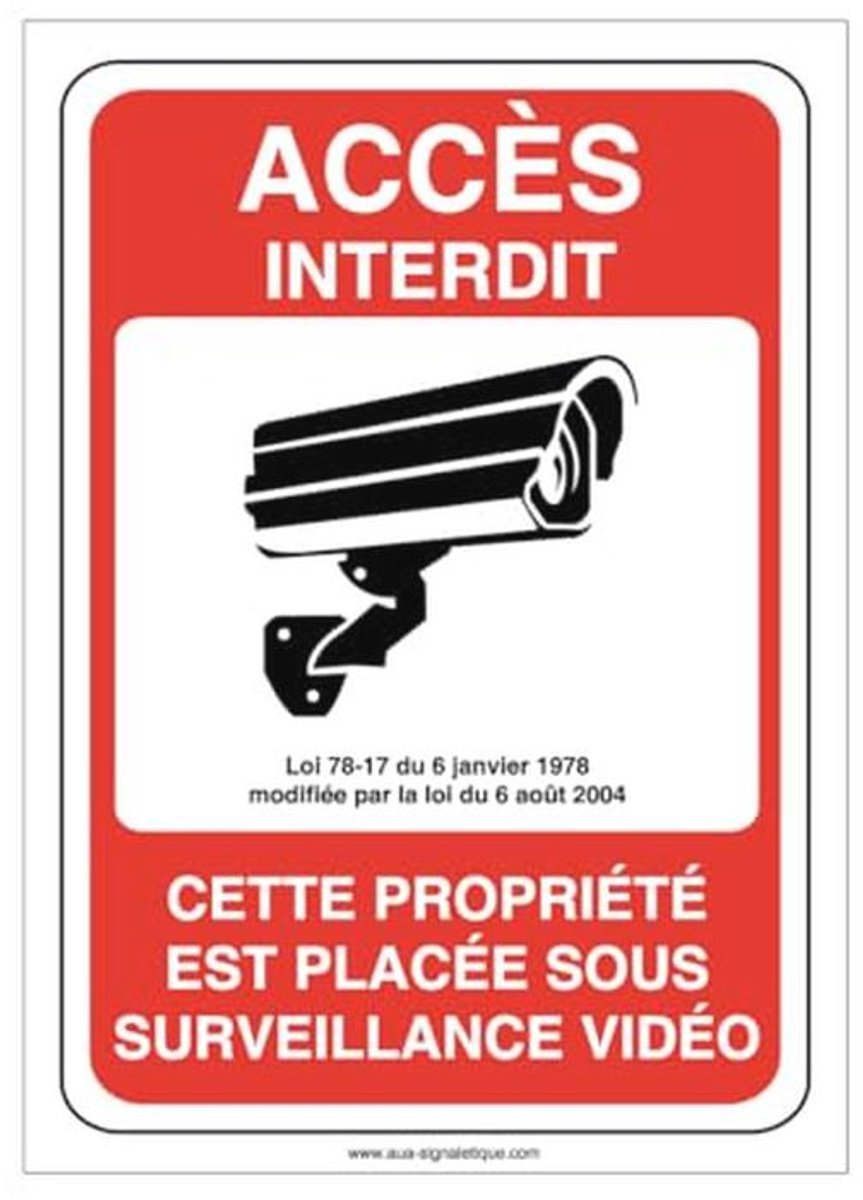 Bord voor videobewaking - 150 x 210 mm, aluminium