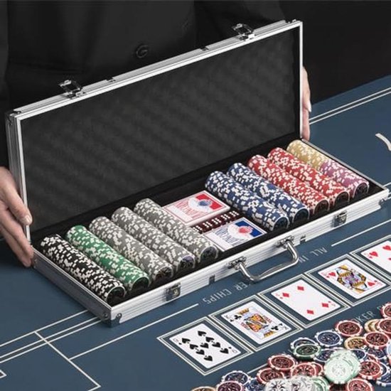 HOMCOM Pokerkoffer Pokerset 200 Pokerchips 2xKartenspiel 5xWürfel 1xAlukoffer Poker Set Jetons