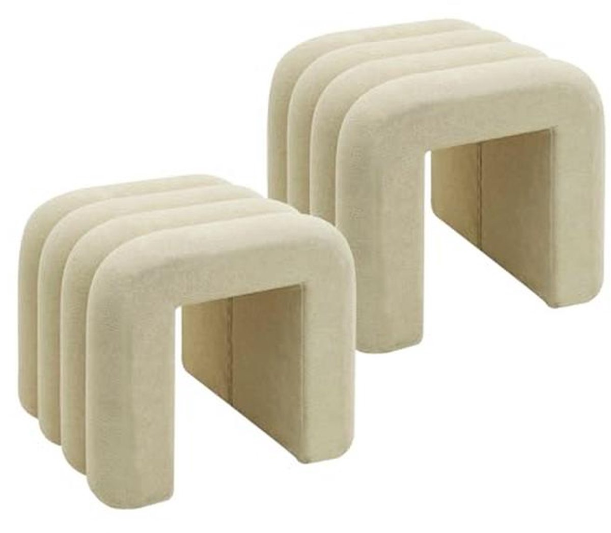 Moderne Poefs Set van 2 - Beige